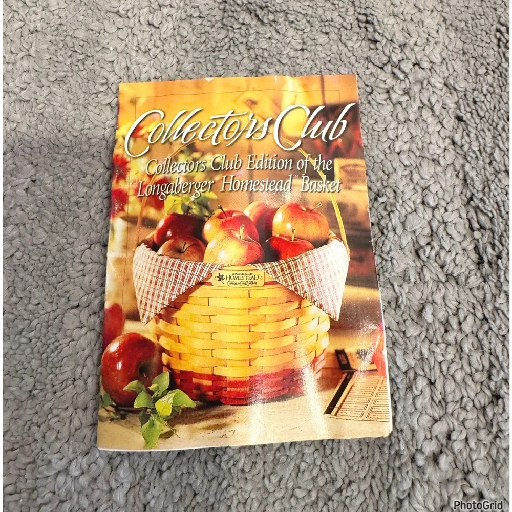 Longaberger 1999 Collectors Club Homestead Basket, Liner & Protector Handwoven